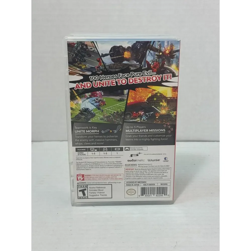Replacement Case The Wonderful 101 Remastered Nintendo Switch